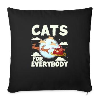 Cats for all Christmas Cat Funny Christmas - Sofa pillowcase 17,3'' x 17,3'' (45 x 45 cm) - black - Front