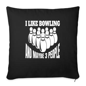 Bowling Bowling Club Skittles Club Bowling Bowler - Sofa pillowcase 17,3'' x 17,3'' (45 x 45 cm) - black - Front