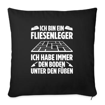 Fliesenlegen Für Fliesenleger Fliesenlegermeister - Sofakissenbezug 45 x 45 cm - Schwarz - Vorne