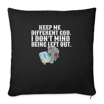 Citation religieuse Les croyants chrétiens me gardent - Housse de coussin décorative 45 x 45 cm - noir - Devant