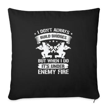 Armée du génie de combat - Housse de coussin décorative 45 x 45 cm - noir - Devant