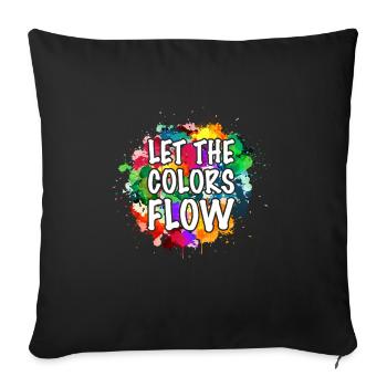 Painter Canvas Liquid Painting Art Paint - Sofa pillowcase 17,3'' x 17,3'' (45 x 45 cm) - black - Front