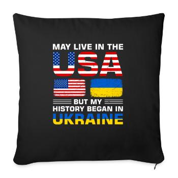 USA flag America Senegalese flag - Sofa pillowcase 17,3'' x 17,3'' (45 x 45 cm) - black - Front