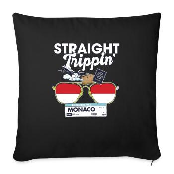 Straight Trippin' Monaco Vacation Tour Travel - Sofa pillowcase 17,3'' x 17,3'' (45 x 45 cm) - black - Front