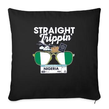 Straight Trippin' Nigeria Vacation Tour Voyage - Housse de coussin décorative 45 x 45 cm - noir - Devant