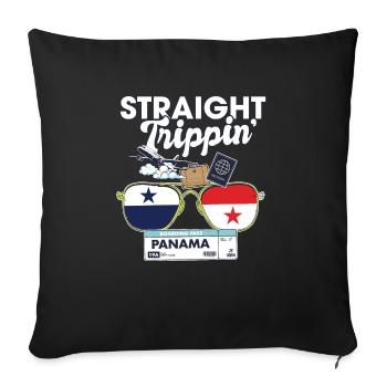 Straight Trippin' Panama Vacation Tour Voyage - Housse de coussin décorative 45 x 45 cm - noir - Devant