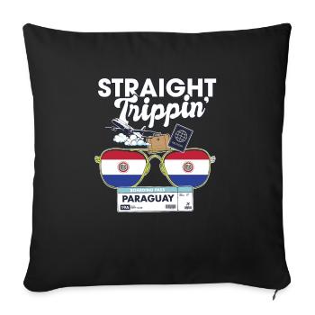 Straight Trippin' Paraguay Vacation Tour Travel - Sofa pillowcase 17,3'' x 17,3'' (45 x 45 cm) - black - Front