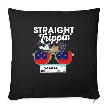 Straight Trippin' Samoa Vacation Tour Travel Trip - Housse de coussin décorative 45 x 45 cm - noir - Devant
