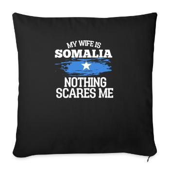 Somalia - Sofa pillowcase 17,3'' x 17,3'' (45 x 45 cm) - black - Front