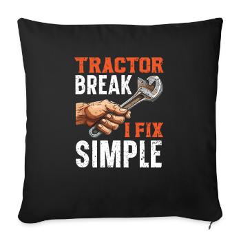 Traktormechaniker Ackerschlepper Reparatur Mechanisch - Sofakissenbezug 45 x 45 cm - Schwarz - Vorne