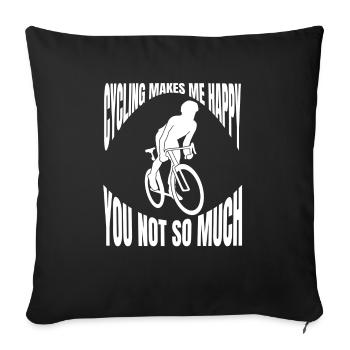 Cyclistes cyclistes Cyclistes cyclistes - Housse de coussin décorative 45 x 45 cm - noir - Devant