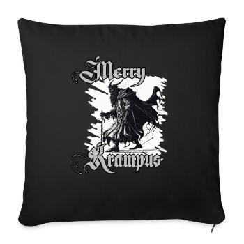 Horror Krampus T-Shirt Süddeutsch Weihnachtsmann - Sofakissenbezug 45 x 45 cm - Schwarz - Vorne