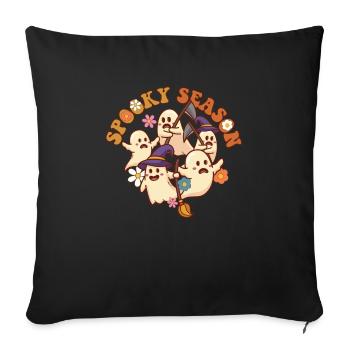Halloween Spooky Season Boo Ghost Grim Reaper - Sofakissenbezug 45 x 45 cm - Schwarz - Vorne