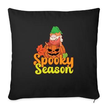 Paresseux Halloween Spooky Saison Gnome Jack O Lantern - Housse de coussin décorative 45 x 45 cm - noir - Devant