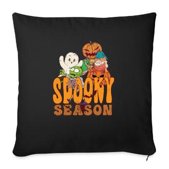 Paresseux Halloween Spooky Saison Gnome Jack O Lantern - Housse de coussin décorative 45 x 45 cm - noir - Devant