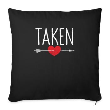 Taken Heart Love Valentinstag V-Day Pyjama - Sofakissenbezug 45 x 45 cm - Schwarz - Vorne