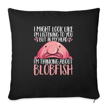 Blob fish - Sofa pillowcase 17,3'' x 17,3'' (45 x 45 cm) - black - Front