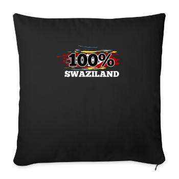Swaziland - Housse de coussin décorative 45 x 45 cm - noir - Devant