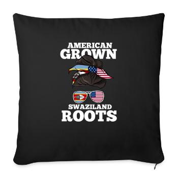 Swaziland - Housse de coussin décorative 45 x 45 cm - noir - Devant
