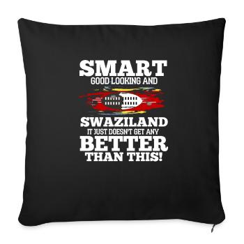Swaziland - Housse de coussin décorative 45 x 45 cm - noir - Devant