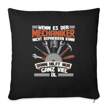 Industriemechaniker Autoschrauber Mechaniker - Sofakissenbezug 45 x 45 cm - Schwarz - Vorne