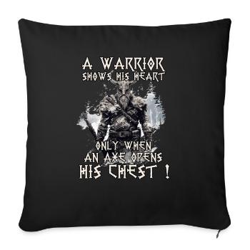 Wikinger Krieger Shirt Wahallas Krieger - Sofakissenbezug 45 x 45 cm - Schwarz - Vorne