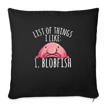 Blob fish - Sofa pillowcase 17,3'' x 17,3'' (45 x 45 cm) - black - Front