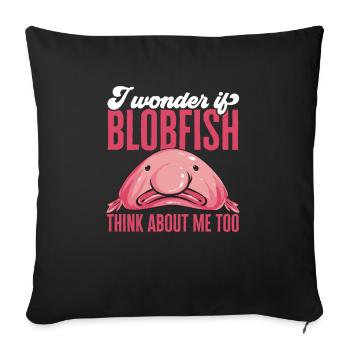 Blob fish - Sofa pillowcase 17,3'' x 17,3'' (45 x 45 cm) - black - Front