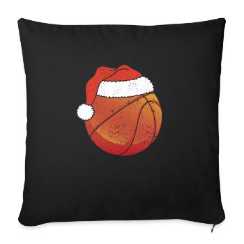 Basketball Christmas Ball Santa Claus Hat - Sofa pillowcase 17,3'' x 17,3'' (45 x 45 cm) - black - Front