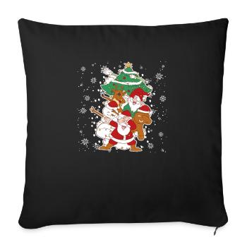 Dabbing Weihnachtsmann Elf Freunde Weihnachten - Sofakissenbezug 45 x 45 cm - Schwarz - Vorne