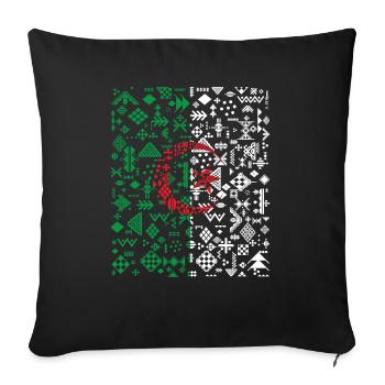 FLAGGE ALGERIEN Z AMAZIGH BERBER KABYLE - Sofakissenbezug 45 x 45 cm - Schwarz - Vorne