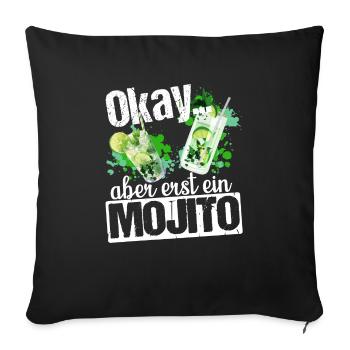 Mojito Longdrink Cocktail - Sofakissenbezug 45 x 45 cm - Schwarz - Vorne