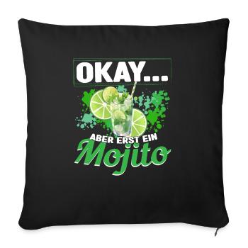 Mojto Longdrink Cocktail - Sofakissenbezug 45 x 45 cm - Schwarz - Vorne