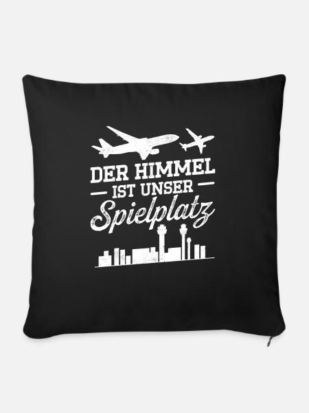 Luftraumkontrolle Für Fluglotsen Flugkontrolleur R - Sofakissenbezug 45 x 45 cm - Schwarz