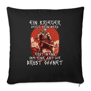 Ragnar Legendäre Krieger Wikinger Nordisch Legende - Sofakissenbezug 45 x 45 cm - Schwarz - Vorne