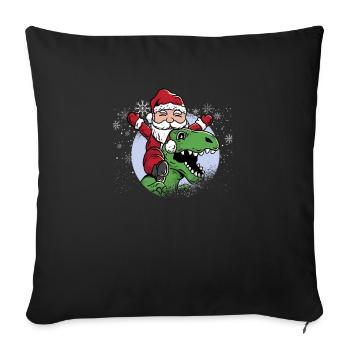 Dinosaur T Rex Christmas Santa Claus - Sofa pillowcase 17,3'' x 17,3'' (45 x 45 cm) - black - Front