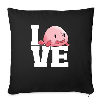 Blob fish - Sofa pillowcase 17,3'' x 17,3'' (45 x 45 cm) - black - Front