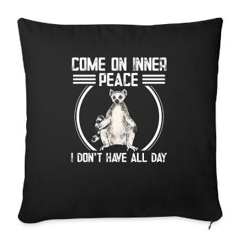 Lemur Catta Ring-tailed lemur - Sofa pillowcase 17,3'' x 17,3'' (45 x 45 cm) - black - Front