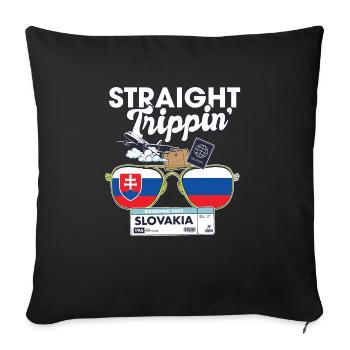 Straight Trippin' Slovakia Vacation Tour Travel - Sofa pillowcase 17,3'' x 17,3'' (45 x 45 cm) - black - Front