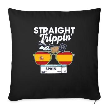 Straight Trippin' Spain Vacation Tour Travel Trip - Sofa pillowcase 17,3'' x 17,3'' (45 x 45 cm) - black - Front