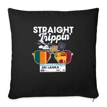 Straight Trippin' Sri Lanka Vacation Tour Travel - Sofa pillowcase 17,3'' x 17,3'' (45 x 45 cm) - black - Front