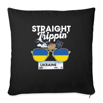 Straight Trippin' Ukraine Vacation Tour Travel - Sofa pillowcase 17,3'' x 17,3'' (45 x 45 cm) - black - Front
