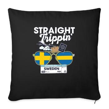 Straight Trippin' Suède Vacation Tour Travel - Housse de coussin décorative 45 x 45 cm - noir - Devant