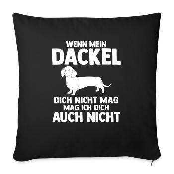 Hund Dackel - Sofakissenbezug 45 x 45 cm - Schwarz - Vorne