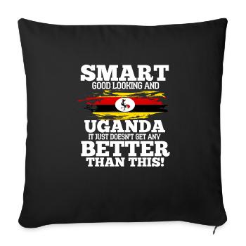 Uganda - Sofa pillowcase 17,3'' x 17,3'' (45 x 45 cm) - black - Front