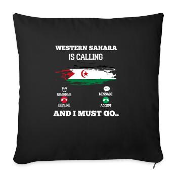 Western Sahara - Sofa pillowcase 17,3'' x 17,3'' (45 x 45 cm) - black - Front