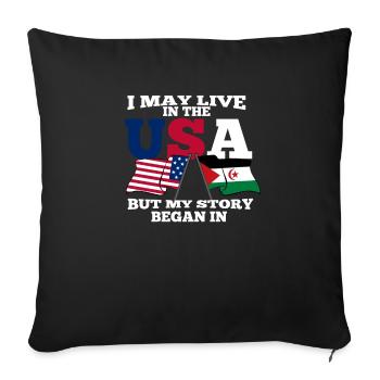 Western Sahara - Sofa pillowcase 17,3'' x 17,3'' (45 x 45 cm) - black - Front
