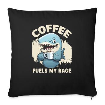 Kaffeehai-Liebhaber Meeresbiologie Koffein-Trinker - Sofakissenbezug 45 x 45 cm - Schwarz - Vorne