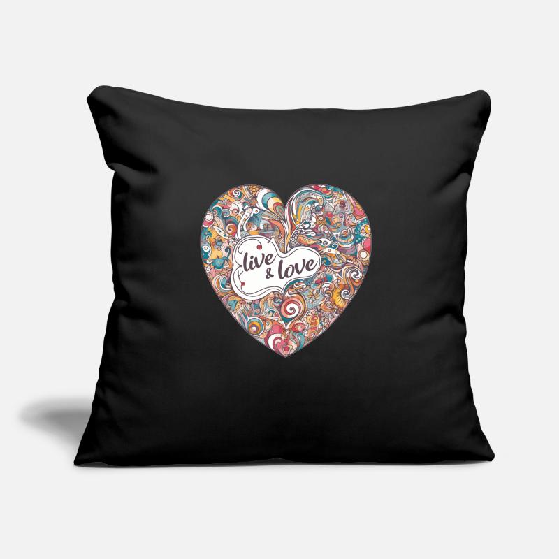 Buntes Herz - live & love Sofa pillowcase 17,3'' x 17,3'' (45 x 45 cm)
