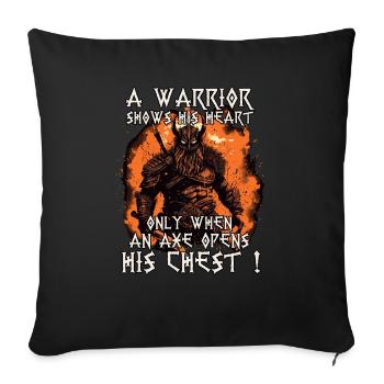 Guerriers du Valhalla Braves combattants du Nord - Housse de coussin décorative 45 x 45 cm - noir - Devant